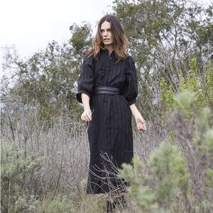 Heidi merrick black Olivia cotton midi dress